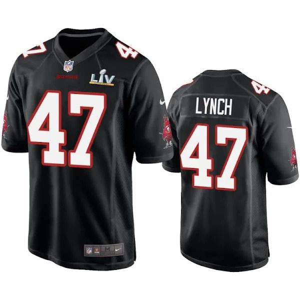 Men Tampa Bay Buccaneers 47 John Lynch Nike Black Super Bowl LV Game NFL Jersey